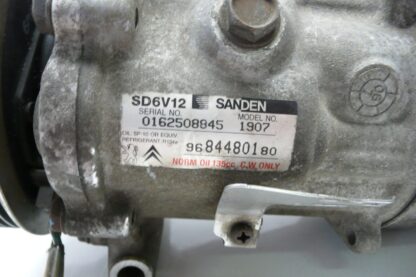 Compressor de ar condicionado Sanden SD6V12 1907 Citroën Peugeot 9684480180 6453XP